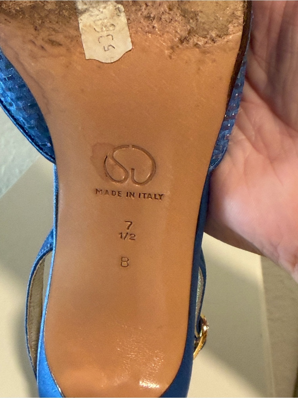 St. John Periwinkle Slingback Pointed-Toe Heels- Made in Italy- Vintage- - Picture 7 of 12